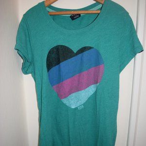 PINK -women's heart t-shirt